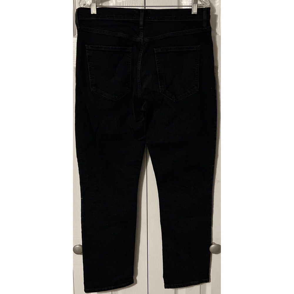 Agolde Riley Long High Rise Straight Leg Button Fly Black Jeans Size 30 (32x28) - Picture 10 of 10